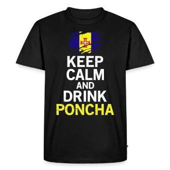 Madère Poncha Portugal Portugais - T-shirt Premium bio Homme - noir - Devant - Nico (187cm)