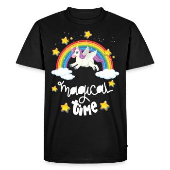 Licorne Unicorns Magical Time Je veux une licorne - T-shirt Premium bio Homme - noir - Devant - Nico (187cm)