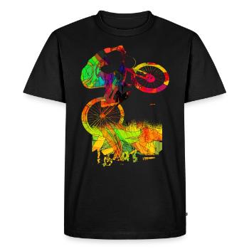 Downhill Mountain Bike Shirt Downhill MTB Gift - Men's Premium Organic T-Shirt - black - Front - Nico (187cm)