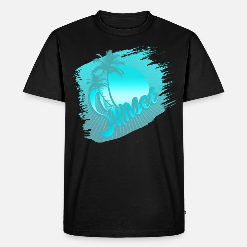 sunset blue - Männer Premium Bio T-Shirt - Schwarz