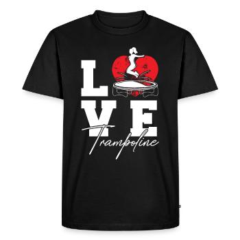 Trampoline filles de l’amour Jumping - T-shirt Premium bio Homme - noir - Devant - Nico (187cm)