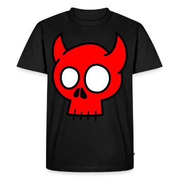 Skull Horns Skull - Men's Premium Organic T-Shirt - black - Front - Nico (187cm)