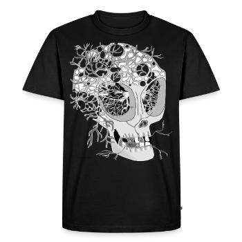 Skull white - Men's Premium Organic T-Shirt - black - Front - Nico (187cm)