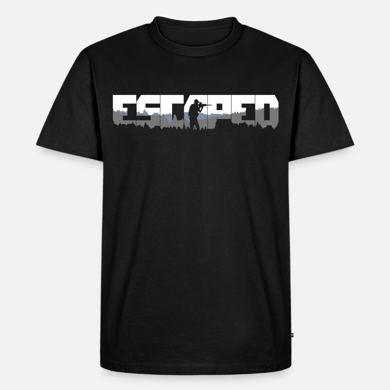 Escaped from Woods - Männer Premium Bio T-Shirt - Schwarz
