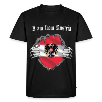 Drapeau de l'Autriche, cadeau de super-héros armoiries - T-shirt Premium bio Homme - noir - Devant - Nico (187cm)