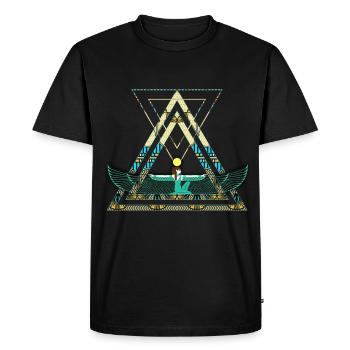 Déesse Géométrique Isis - T-shirt Premium bio Homme - noir - Devant - Nico (187cm)