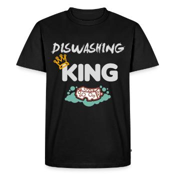 dishwasher man dishwashing king funny wa - Men's Premium Organic T-Shirt - black - Front - Nico (187cm)