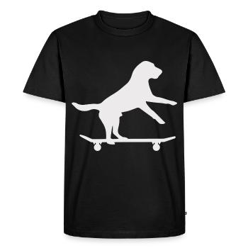 Skateboard Dog - Men's Premium Organic T-Shirt - black - Front - Nico (187cm)