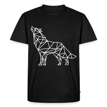 Wolf Geometric Lines - Men's Premium Organic T-Shirt - black - Front - Nico (187cm)