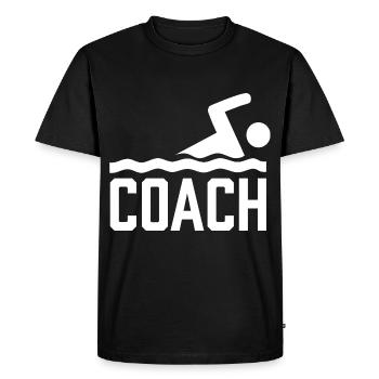 Entraîneur de natation Instructeur de natation Cours de natation - T-shirt Premium bio Homme - noir - Devant - Nico (187cm)