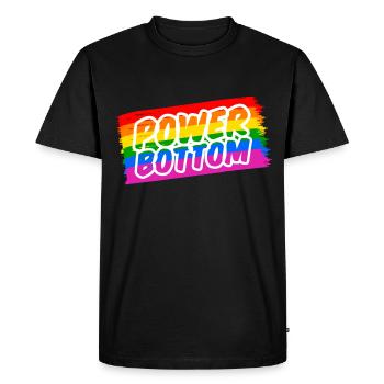 Gay Power Bas drapeau arc-en-ciel - T-shirt Premium bio Homme - noir - Devant - Nico (187cm)