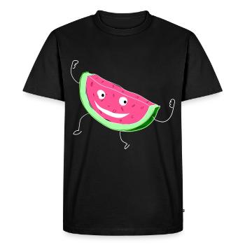 Melon Melon Pastèque - T-shirt Premium bio Homme - noir - Devant - Nico (187cm)