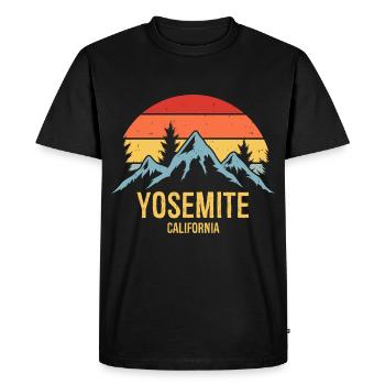 Yosemite California Retro Sunset - Men's Premium Organic T-Shirt - black - Front - Nico (187cm)