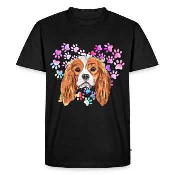 Cavalier King Charles Épagneul - T-shirt Premium bio Homme - noir - Devant - Nico (187cm)