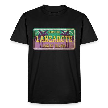 Lanzarote Summer Sun Beach Sea Palms Holiday - Men's Premium Organic T-Shirt - black - Front - Nico (187cm)