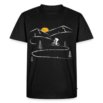 Cycling with Renner Mtb gift idea for bike tour - Men's Premium Organic T-Shirt - black - Front - Nico (187cm)