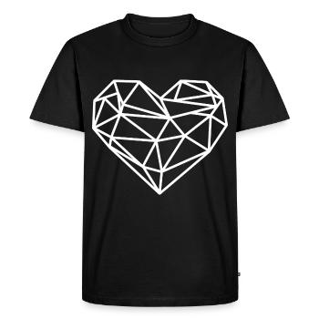 Lignes géométriques du cœur - T-shirt Premium bio Homme - noir - Devant - Nico (187cm)