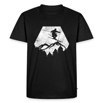 Ski Winter Sports Alps Mountains Piste Polygon - Men's Premium Organic T-Shirt - black - Front - Nico (187cm)