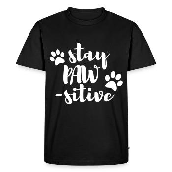 Restez PAW-Positive Dog Dog Fun Fun - T-shirt Premium bio Homme - noir - Devant - Nico (187cm)