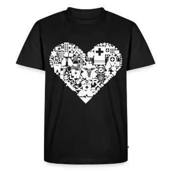 Service de sauvetage paramédical Cœur - T-shirt Premium bio Homme - noir - Devant - Nico (187cm)