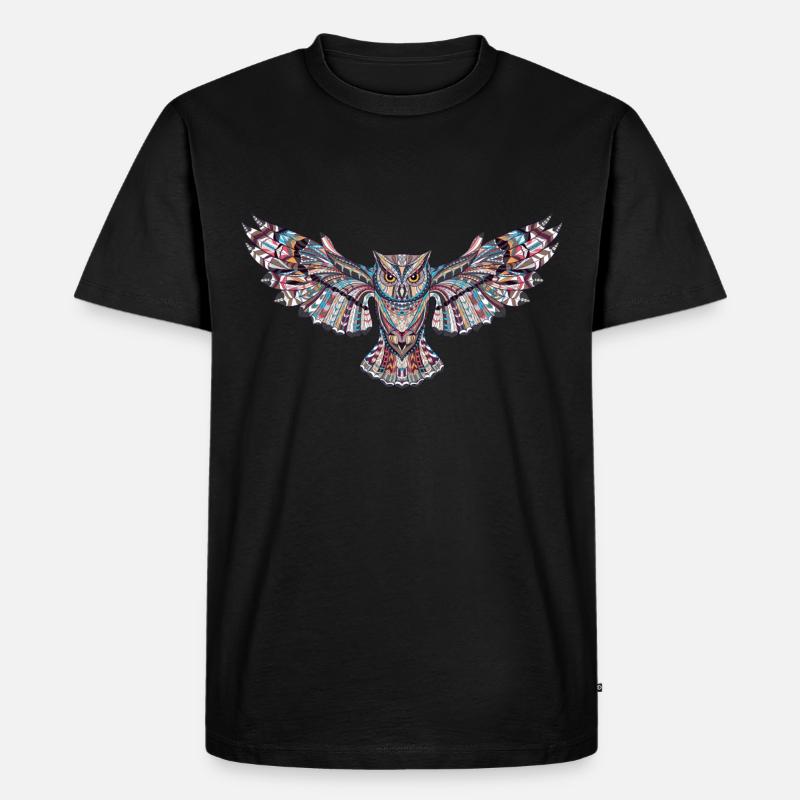 Eule in Mosaik - Männer Premium Bio T-Shirt - Schwarz