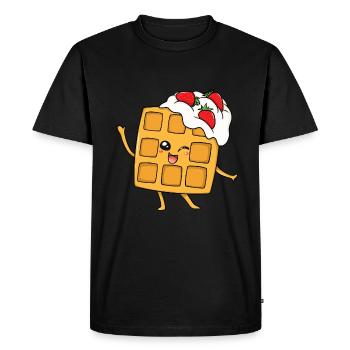 Waffle pancakes pancakes pancakes Sweet - Men's Premium Organic T-Shirt - black - Front - Nico (187cm)