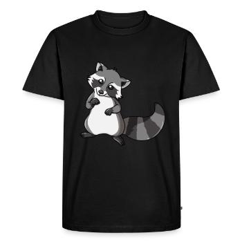 Raccoon Sweet little bear bear animal love gift - Men's Premium Organic T-Shirt - black - Front - Nico (187cm)