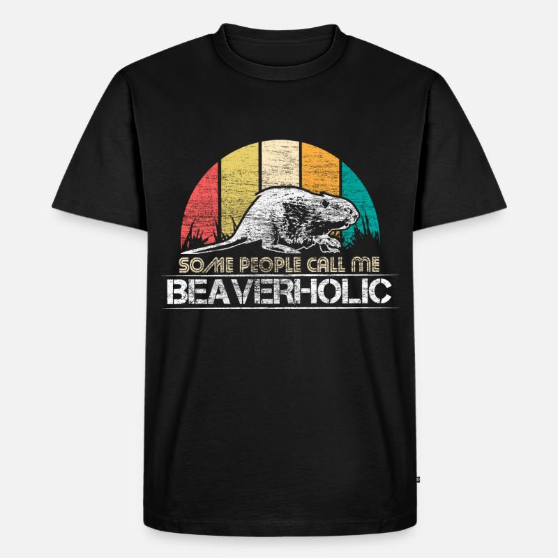 Biber Geschenkidee - Männer Premium Bio T-Shirt - Schwarz