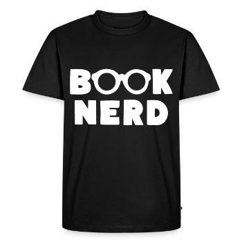 LIVRE NERD Livres Lire l’amour - T-shirt Premium bio Homme - noir - Devant - Nico (187cm)