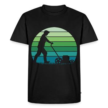 Drôles de dictons tondeuse à gazon - T-shirt Premium bio Homme - noir - Devant - Nico (187cm)