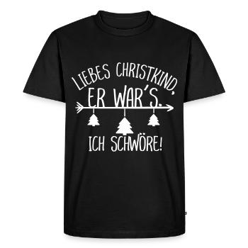 Enfant de Noël il était je jure de Noël Drôle - T-shirt Premium bio Homme - noir - Devant - Nico (187cm)