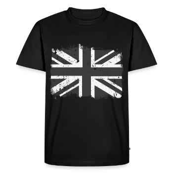 Union Jack Noir Blanc Vintage - T-shirt Premium bio Homme - noir - Devant - Nico (187cm)