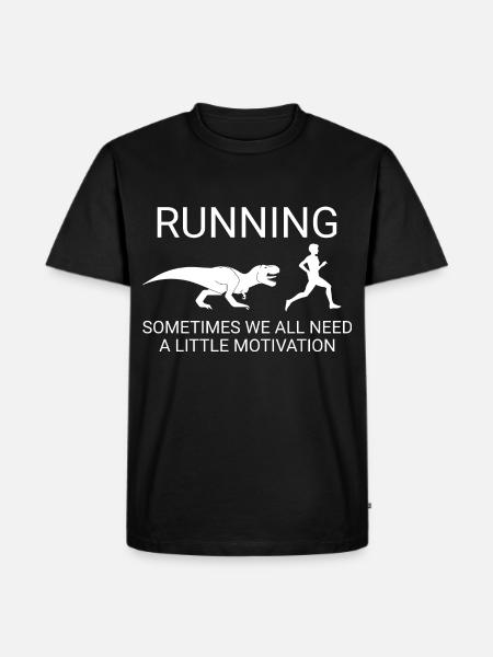 Running Dinosaur Design - Men's Premium Organic T-Shirt - black