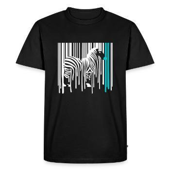 DRIPPY ZEBRA Code à barres Graffiti Street Art - T-shirt Premium bio Homme - noir - Devant - Nico (187cm)