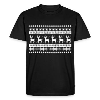 Motif de renne - T-shirt Premium bio Homme - noir - Devant - Nico (187cm)