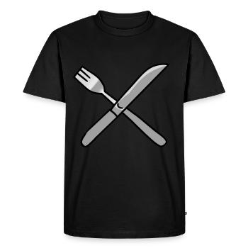 Couverts couteau fourchette cuisine - T-shirt Premium bio Homme - noir - Devant - Nico (187cm)
