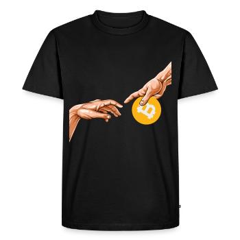 Bitcoin The Creation Painting Crypto Bitcoin BTC - Men's Premium Organic T-Shirt - black - Front - Nico (187cm)