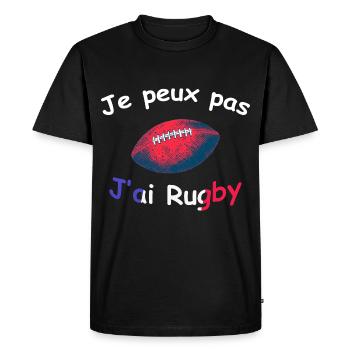 Je Peux Pas J'ai Rugby - Maillot De Joueur Rugby - T-shirt Premium bio Homme - noir - Devant - Nico (187cm)