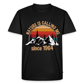 Wanderer Birthday Gift 1964 - Men's Premium Organic T-Shirt - black - Front - Nico (187cm)