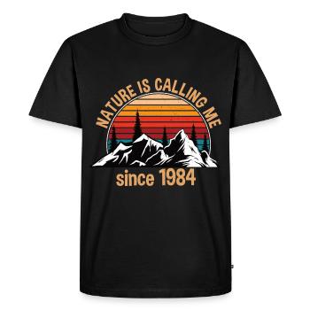 Wanderer Birthday Gift 1984 - Men's Premium Organic T-Shirt - black - Front - Nico (187cm)