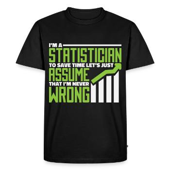 statistician - Men's Premium Organic T-Shirt - black - Front - Nico (187cm)