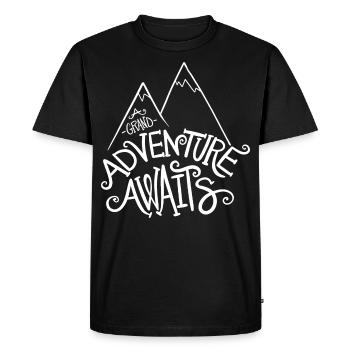 Mountains mountaineering hiking adventure gift - Men's Premium Organic T-Shirt - black - Front - Nico (187cm)