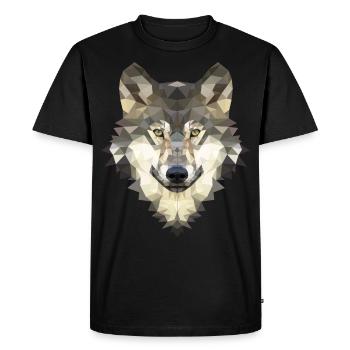 Polygon Wolf - Men's Premium Organic T-Shirt - black - Front - Nico (187cm)
