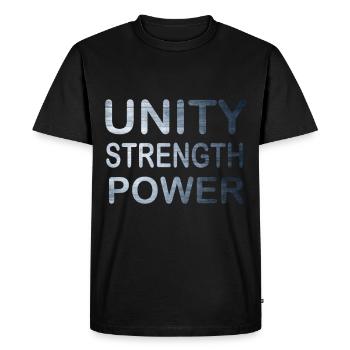 Cool & Awesome Unity Tshirt Design Unity Strength - Men's Premium Organic T-Shirt - black - Front - Nico (187cm)