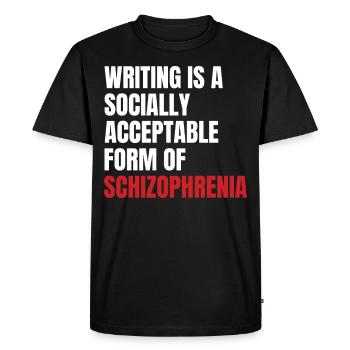 Sensibilisation à la schizophrénie TShirt Design Writing - T-shirt Premium bio Homme - noir - Devant - Nico (187cm)