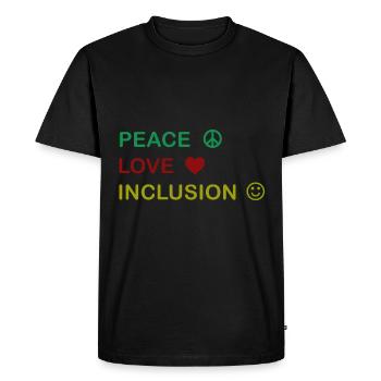 Great for all occassions Inclusion Tee Peace - Men's Premium Organic T-Shirt - black - Front - Nico (187cm)