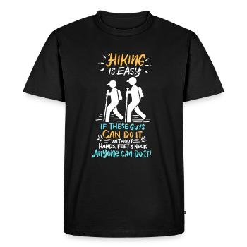 RANDONNEE: La randonnée est facile - T-shirt Premium bio Homme - noir - Devant - Nico (187cm)