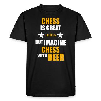 Bière d'échecs - T-shirt Premium bio Homme - noir - Devant - Nico (187cm)