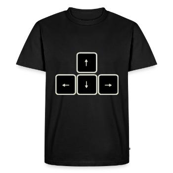 Touches fléchées clavier ordinateur geek - T-shirt Premium bio Homme - noir - Devant - Nico (187cm)