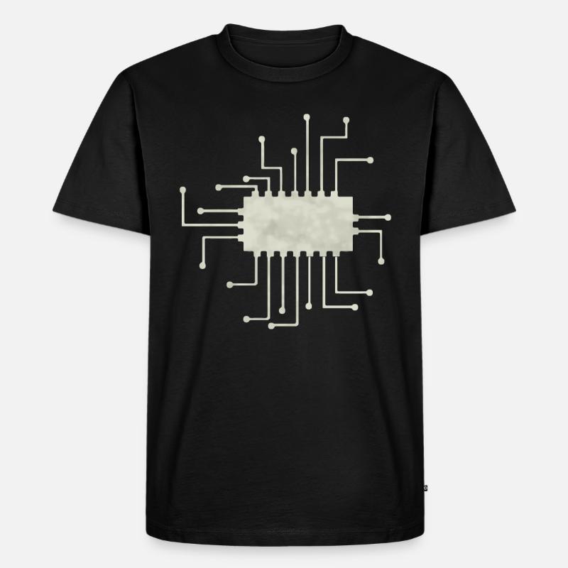 Computerchip - Männer Premium Bio T-Shirt - Schwarz